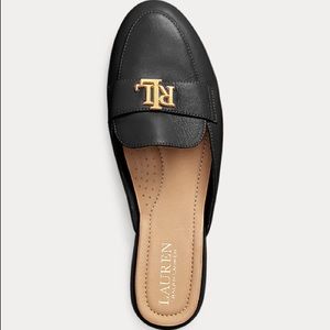 Ralph Lauren Alli black Leather Loafer Mule 9